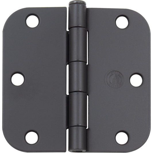 Stone Harbor Hardware Standard Hinge, 3-1/2 Inches, 5/8" Radius Corner, Bulk Pack (100 Each), Matte Black