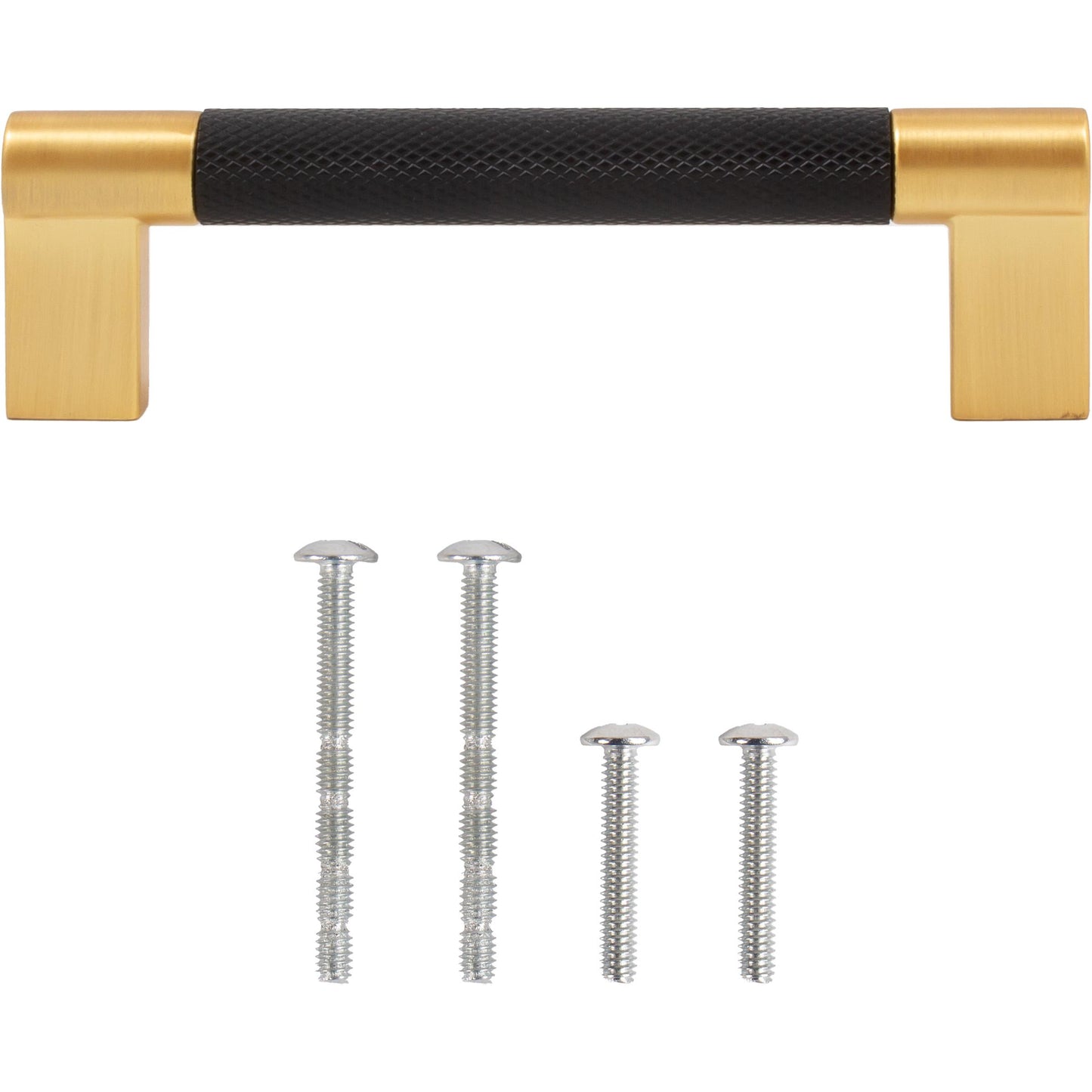 Stone Harbor Hardware Urban Cabinet Pull, 96 Millimeters, Matte Black with Satin Brass Ends
