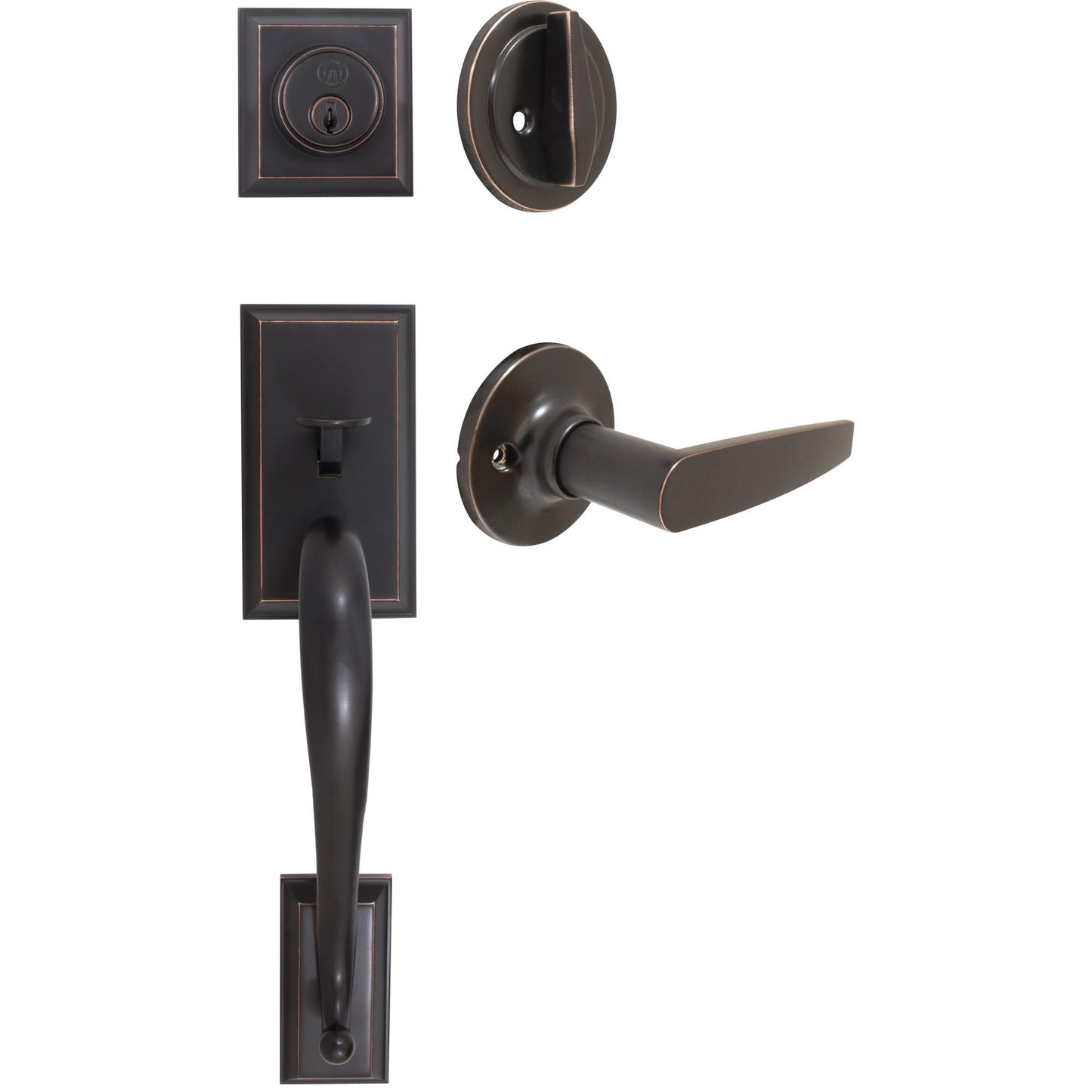 Stone Harbor Hardware Willow Park Handleset, Tucson Interior Trim, KW Keyway, Vintage Bronze