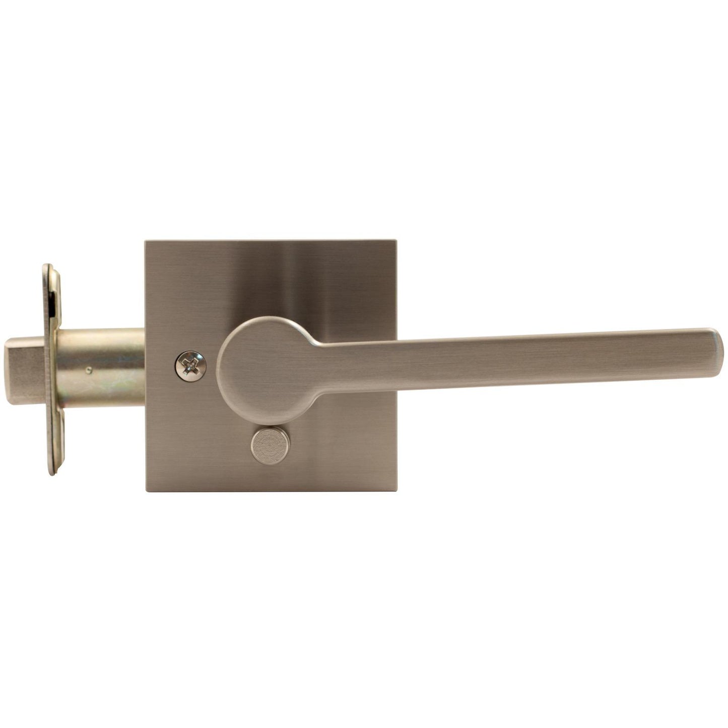 Stone Harbor Hardware Vienna Door Lever with Square Rosette, Privacy (Bed/Bath) Latch, Satin Nickel