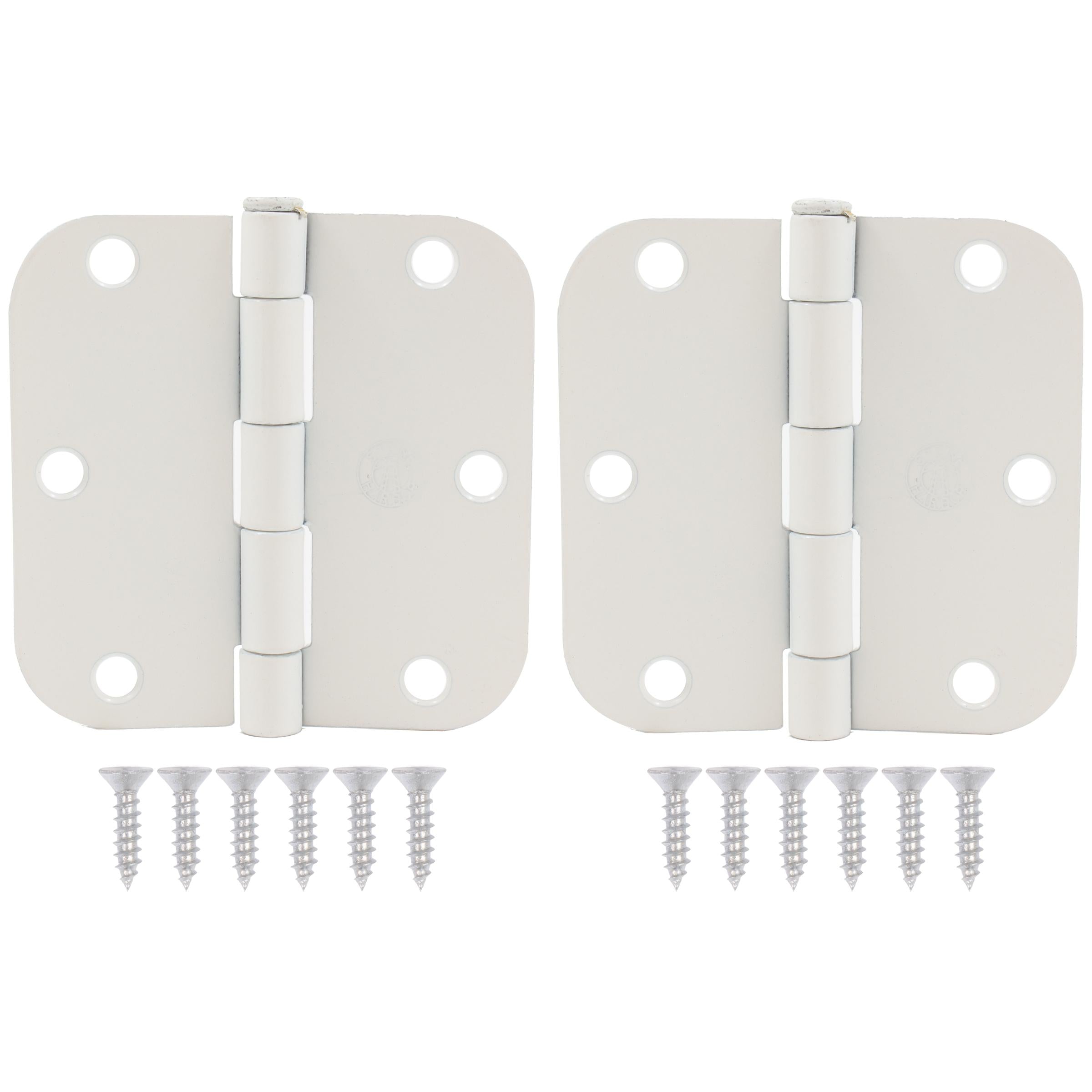 Stone Harbor Hardware 3-1/2" Door Hinges, 5/8" Radius Corner, White, 2-Pack