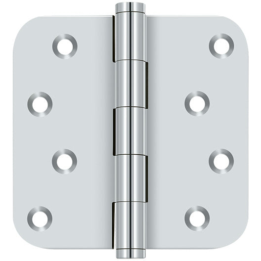 4.0" x 5/8R Solid Brass Hinge 2/pk - Polished Chrome