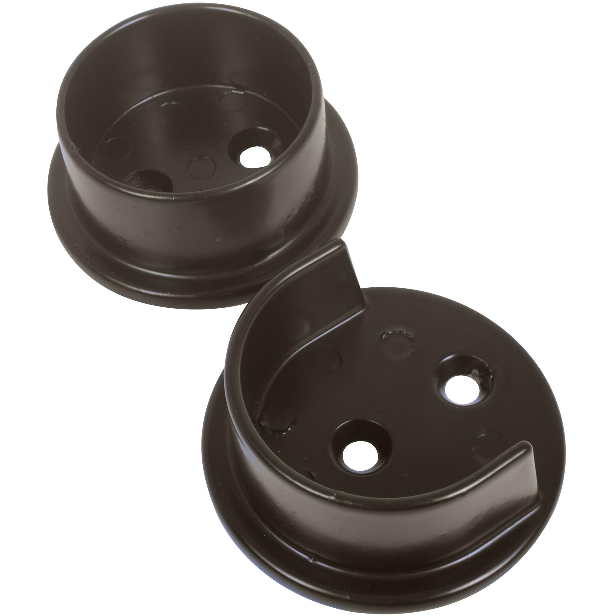 Stone Harbor Hardware Heavy-Duty Pole Sockets, 2 Holes, Dark Bronze