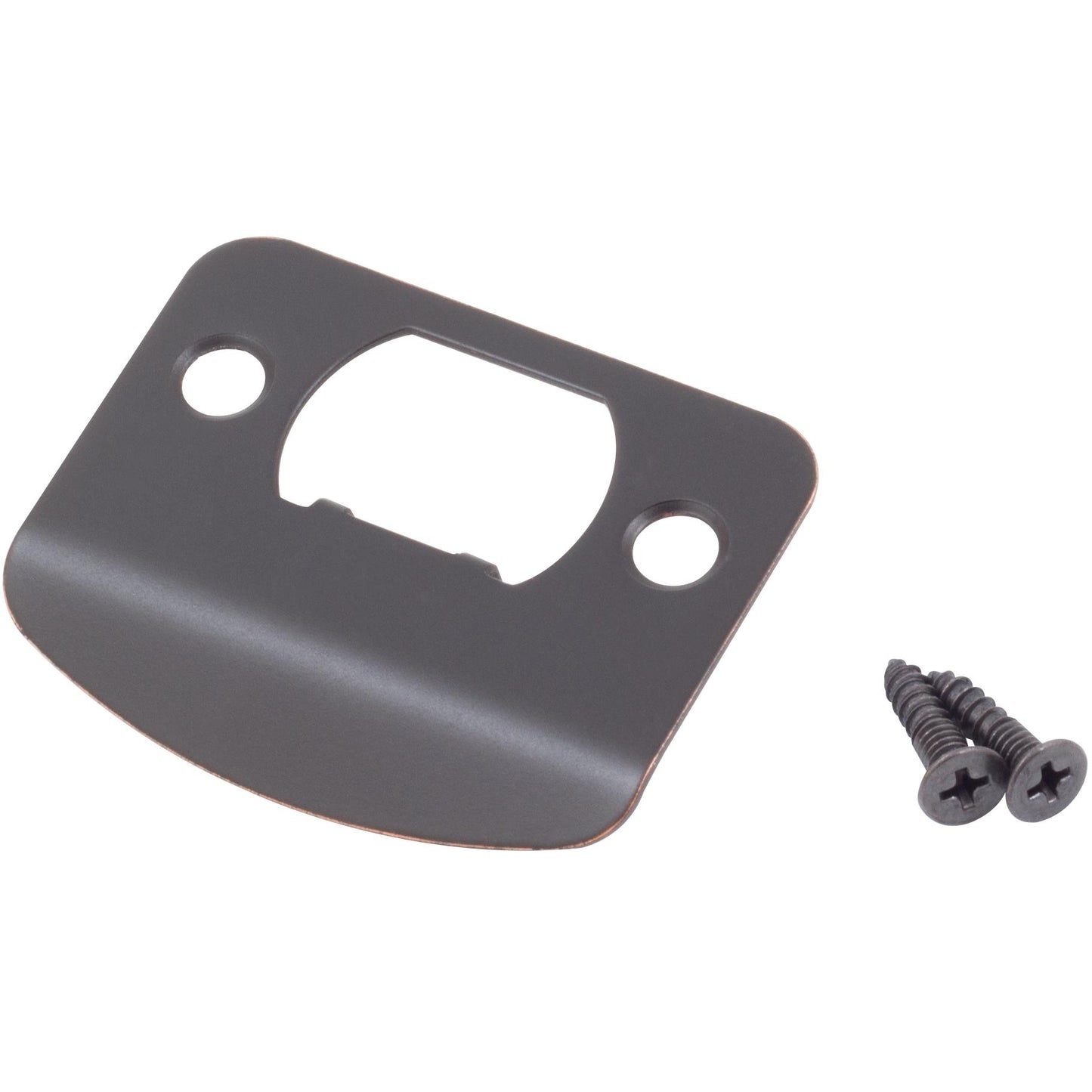 Stone Harbor Hardware Full Lip 1/4" Round Corner Strike Plate, 2-1/4 Inches, 1-5/8" Center-to-Center, Vintage Bronze