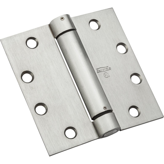 National Hardware - 2060R 4-1/2" SQR Spring Hinge - Satin Chrome