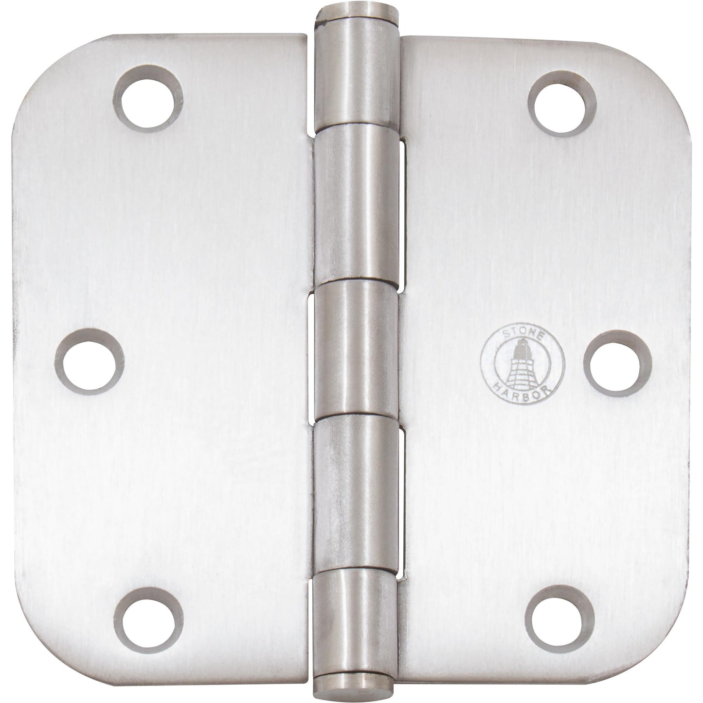 Stone Harbor Hardware 3-1/2" Door Hinges, 5/8" Radius Corner, Satin Stainless Steel, 2-Pack