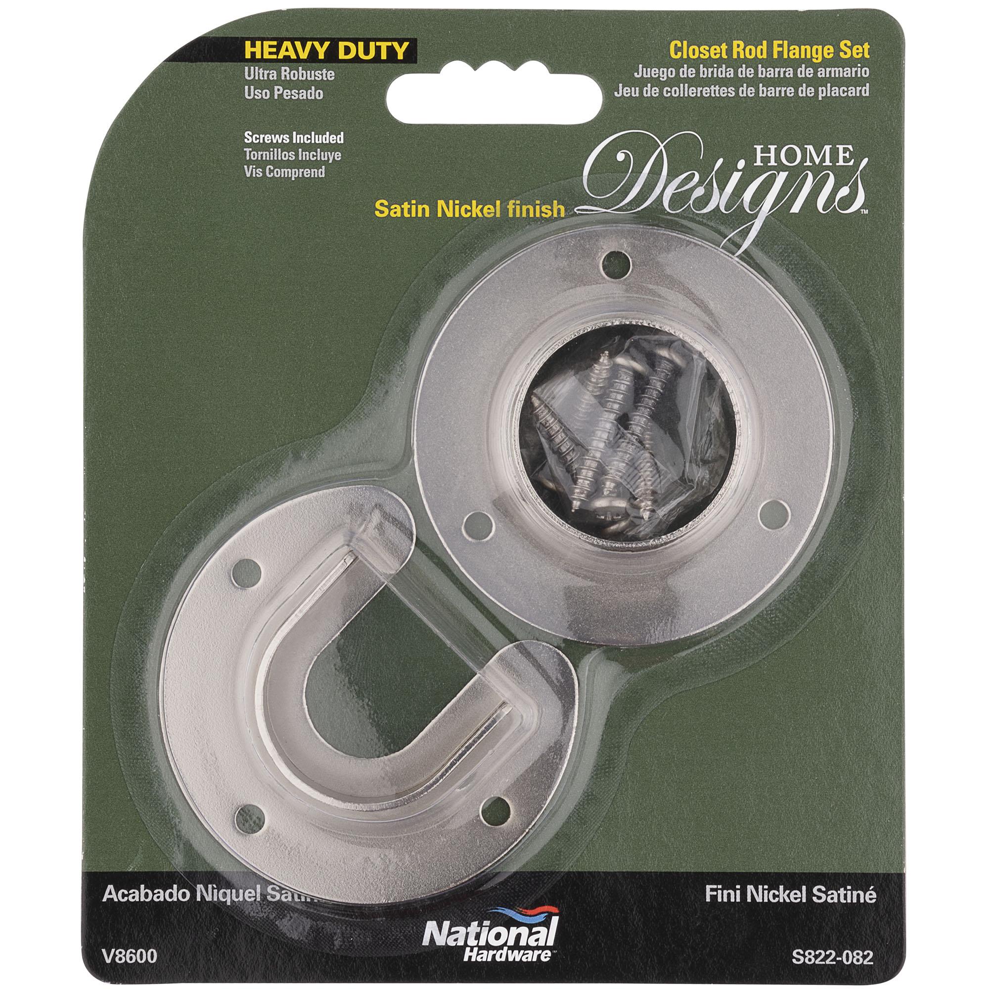 National Hardware - S822-082 V8600, 1-5/16" Heavy Duty Closet Flange Set in Satin Nickel