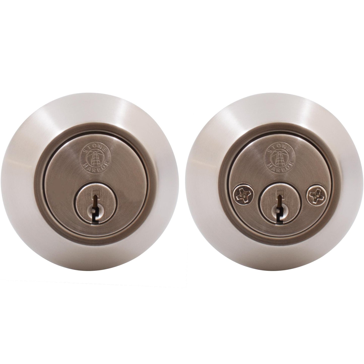 Stone Harbor Hardware Grade 3 Deadbolt, Double Cylinder, KW Keyway, Satin Nickel