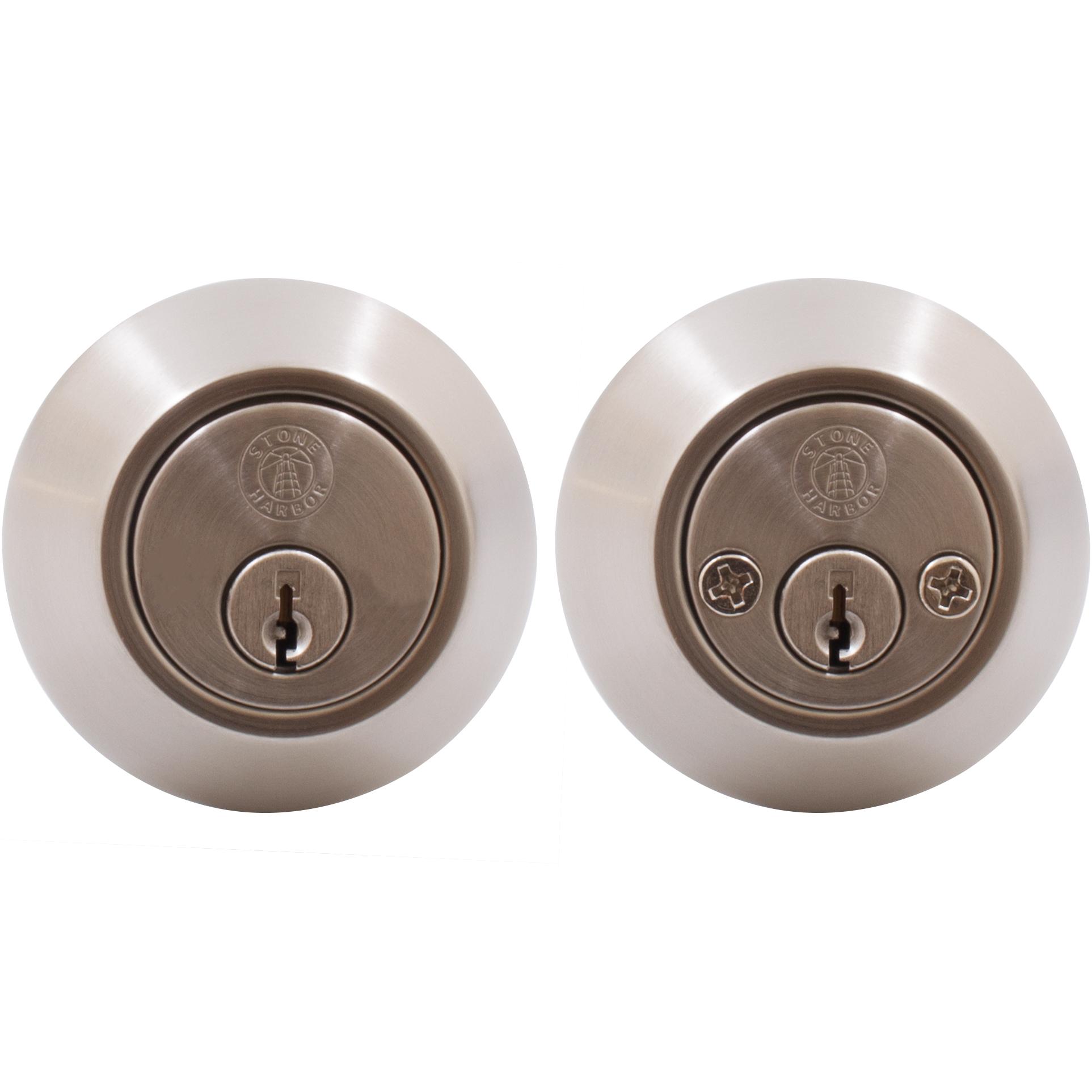 Stone Harbor Hardware Grade 3 Deadbolt, Double Cylinder, KW Keyway, Satin Nickel