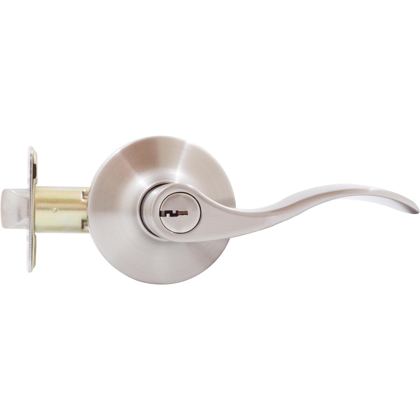 Stone Harbor Hardware Beaverton Door Lever, Entry Latch, KW Keyway, Satin Nickel