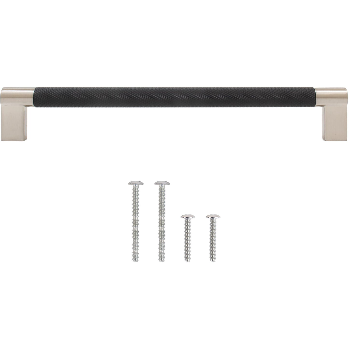 Stone Harbor Hardware Urban Cabinet Pull, 192 Millimeters, Matte Black with Satin Nickel Ends