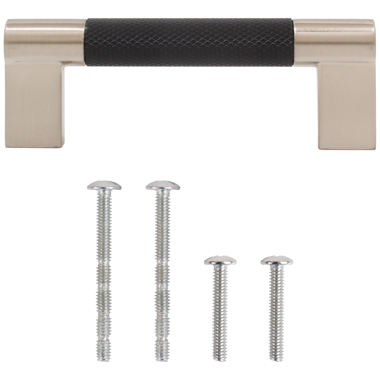 Stone Harbor Hardware Urban Cabinet Pull, 3 Inches, Matte Black with Satin Nickel Ends