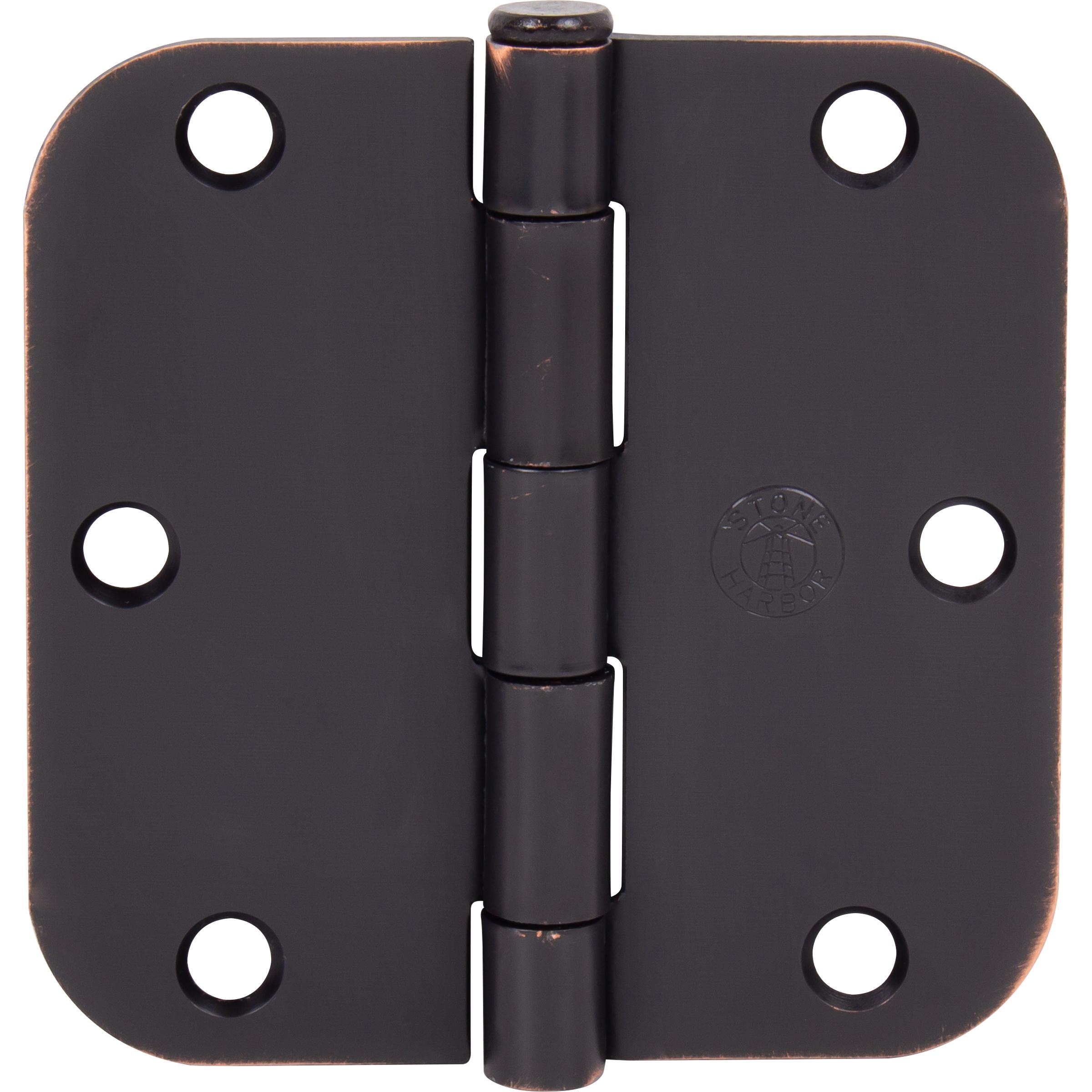 Stone Harbor Hardware 3-1/2" Door Hinges, 5/8" Radius Corner, Vintage Bronze, 2-Pack