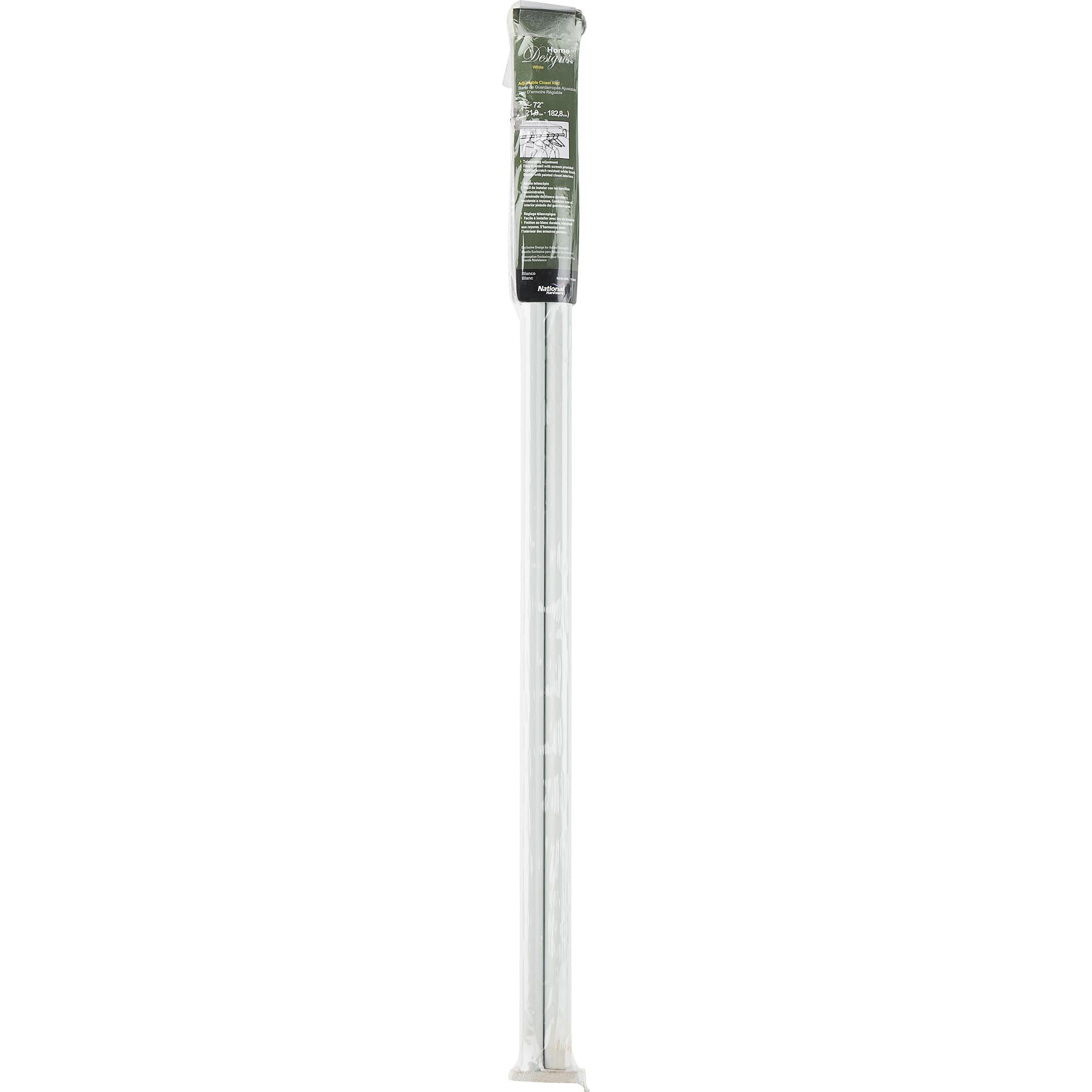 V7052 48" - 72" Adjustable Closet Rod - White