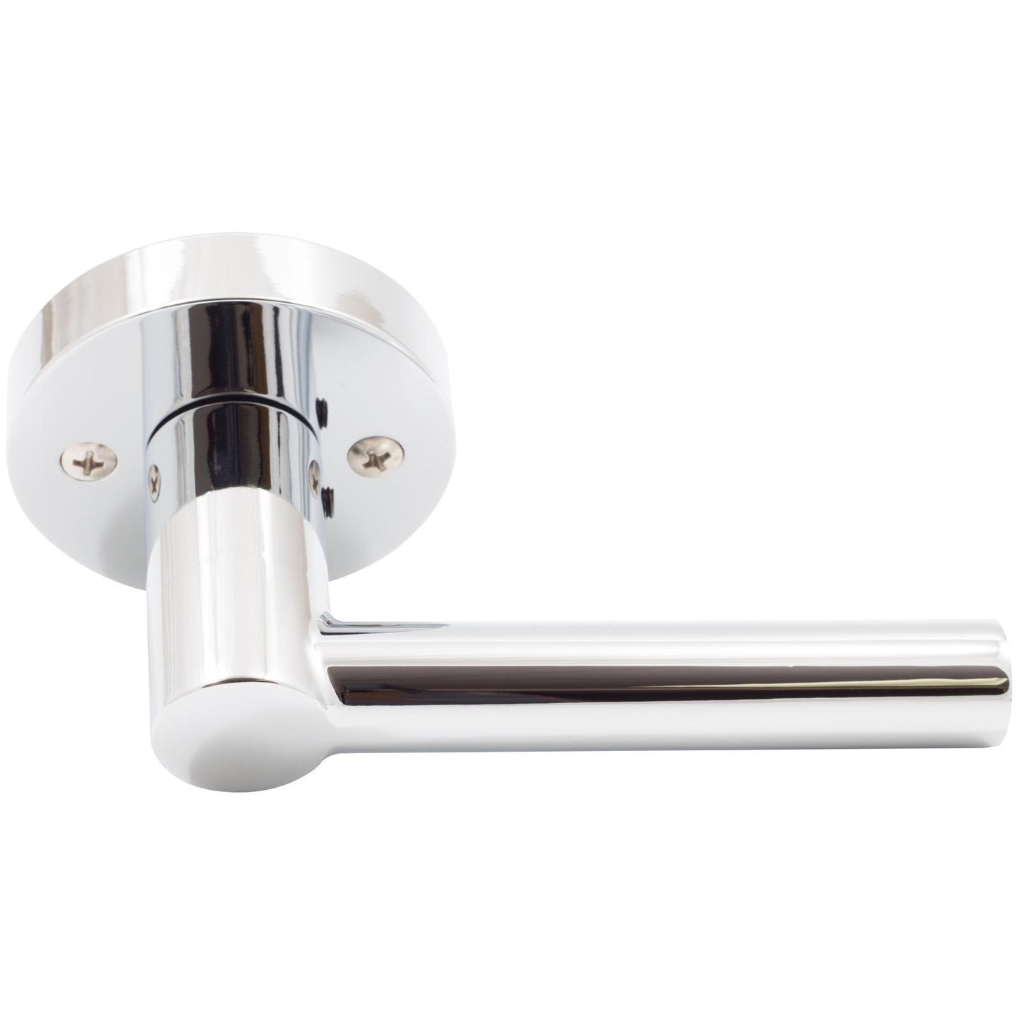 Stone Harbor Hardware Zurich Door Lever with Round Rosette, Dummy (Non-Turning) Latch, Polished Chrome