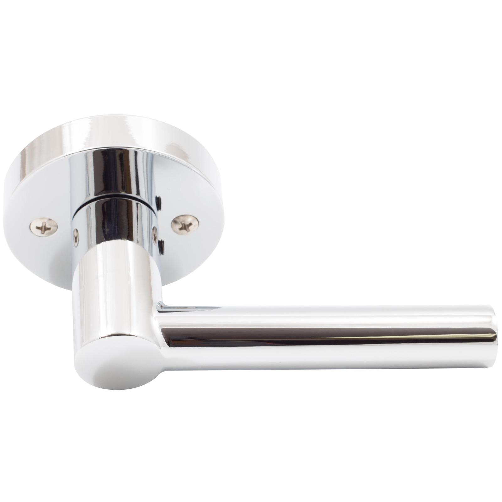 Stone Harbor Hardware Zurich Door Lever with Round Rosette, Dummy (Non-Turning) Latch, Polished Chrome