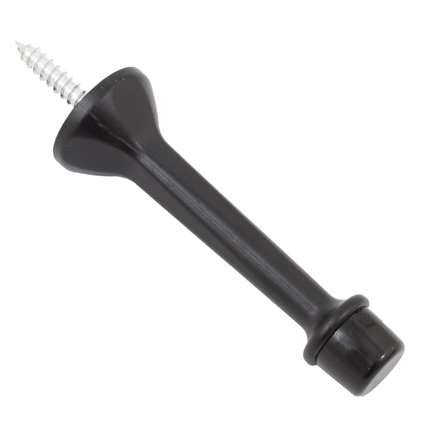 Stone Harbor Hardware Heavy-Duty Solid Aluminum Door Stop, 3 Inches, Matte Black