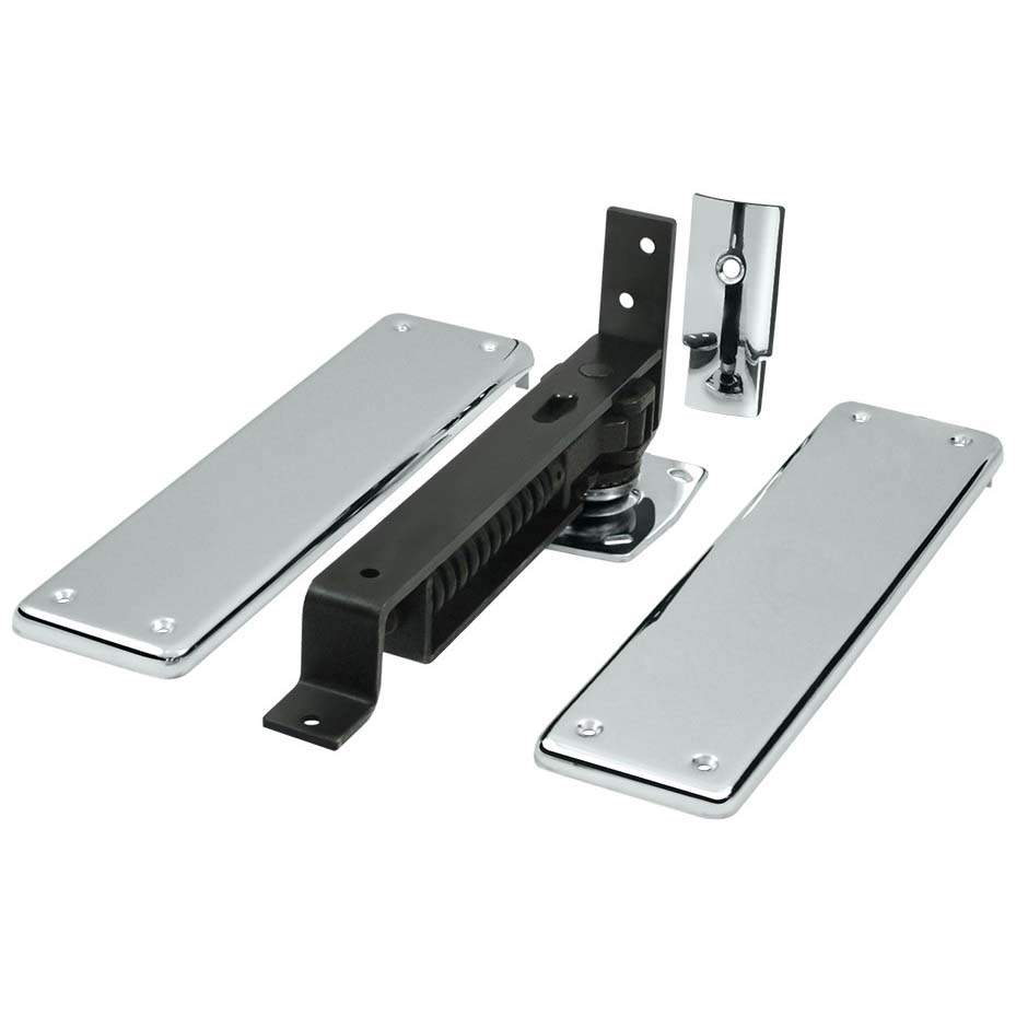 Deltana DASH95U26 Hold-Open Double Acting Floor Hinge - Polished Chrome