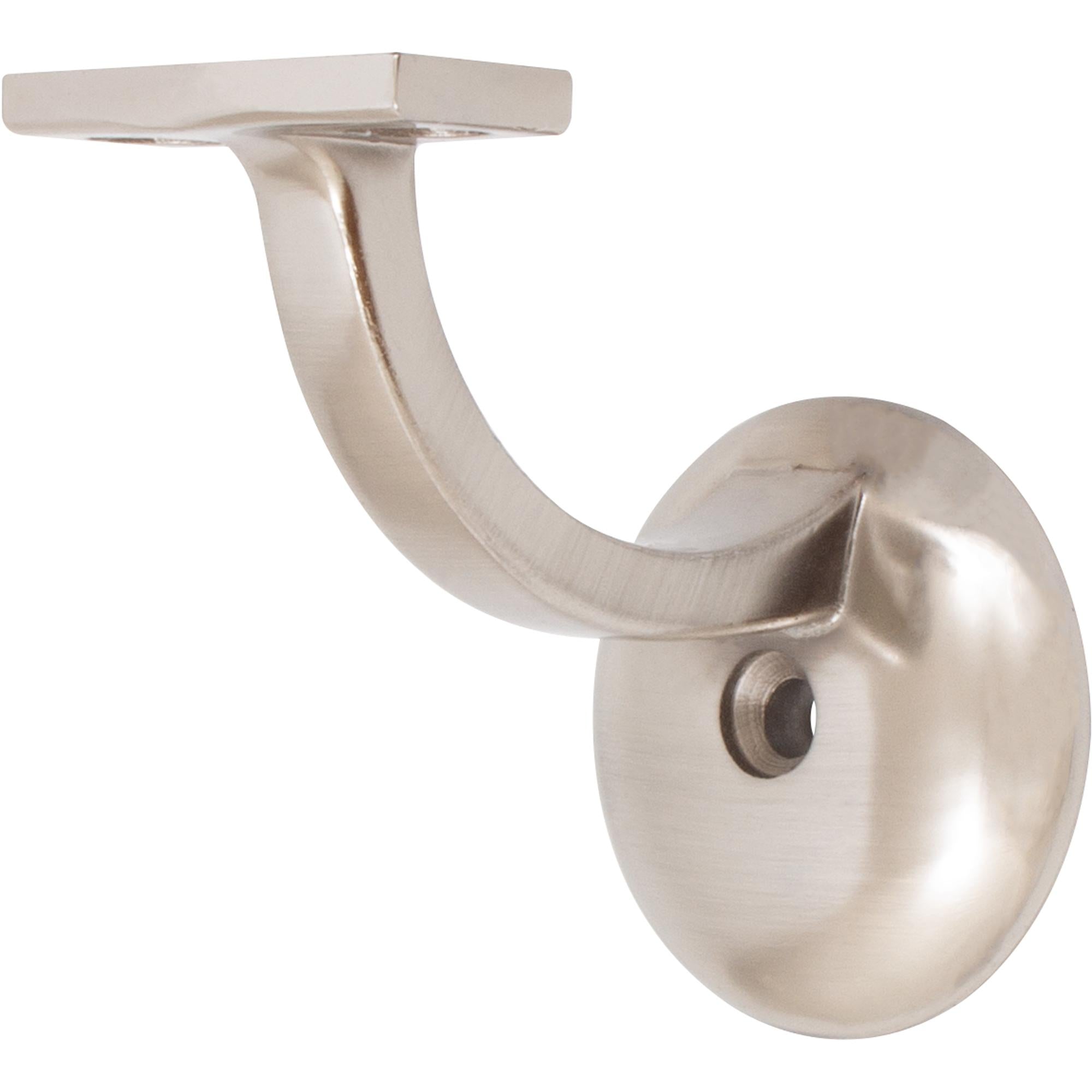 Stone Harbor Hardware Heavy-Duty Aluminum Handrail Bracket with 2-1/8" Round Base, Satin Nickel
