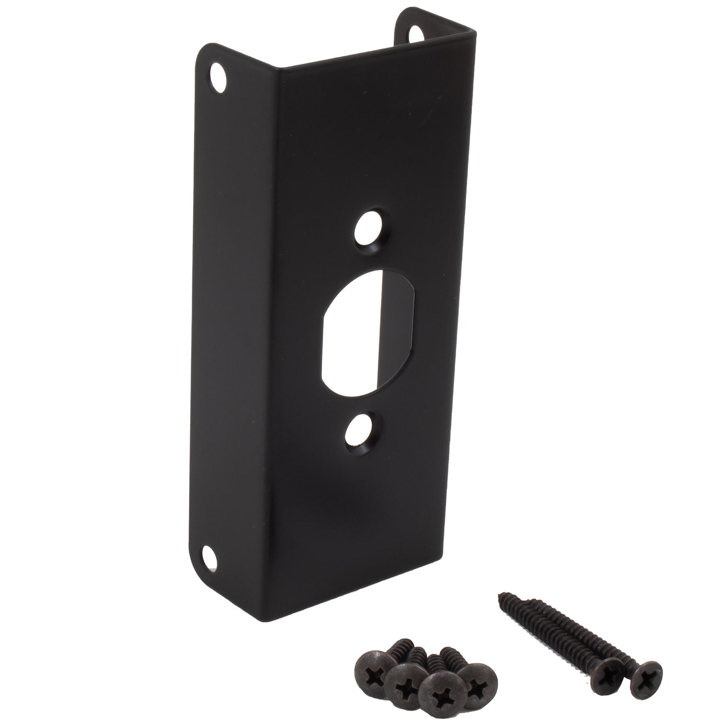 Stone Harbor Hardware Door Reinforcer, 4-1/2 Inches, Fits 1-3/4" Thick Doors, Matte Black