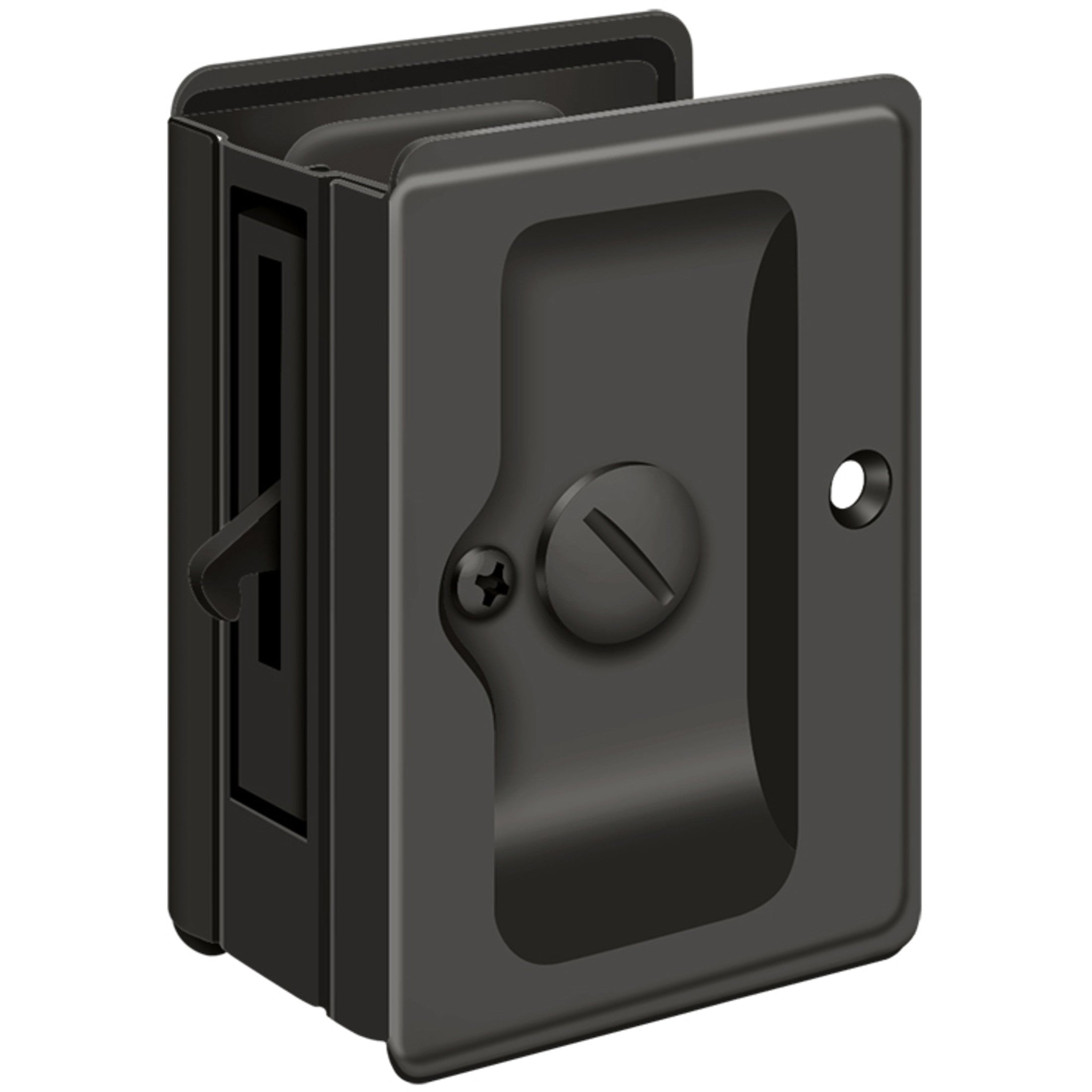 Tall Square Pocket Door Lock, for Converging Doors, Privacy (Bed/Bath) Latch, Oil-Rubbed Bronze by Stone Harbor Hardware