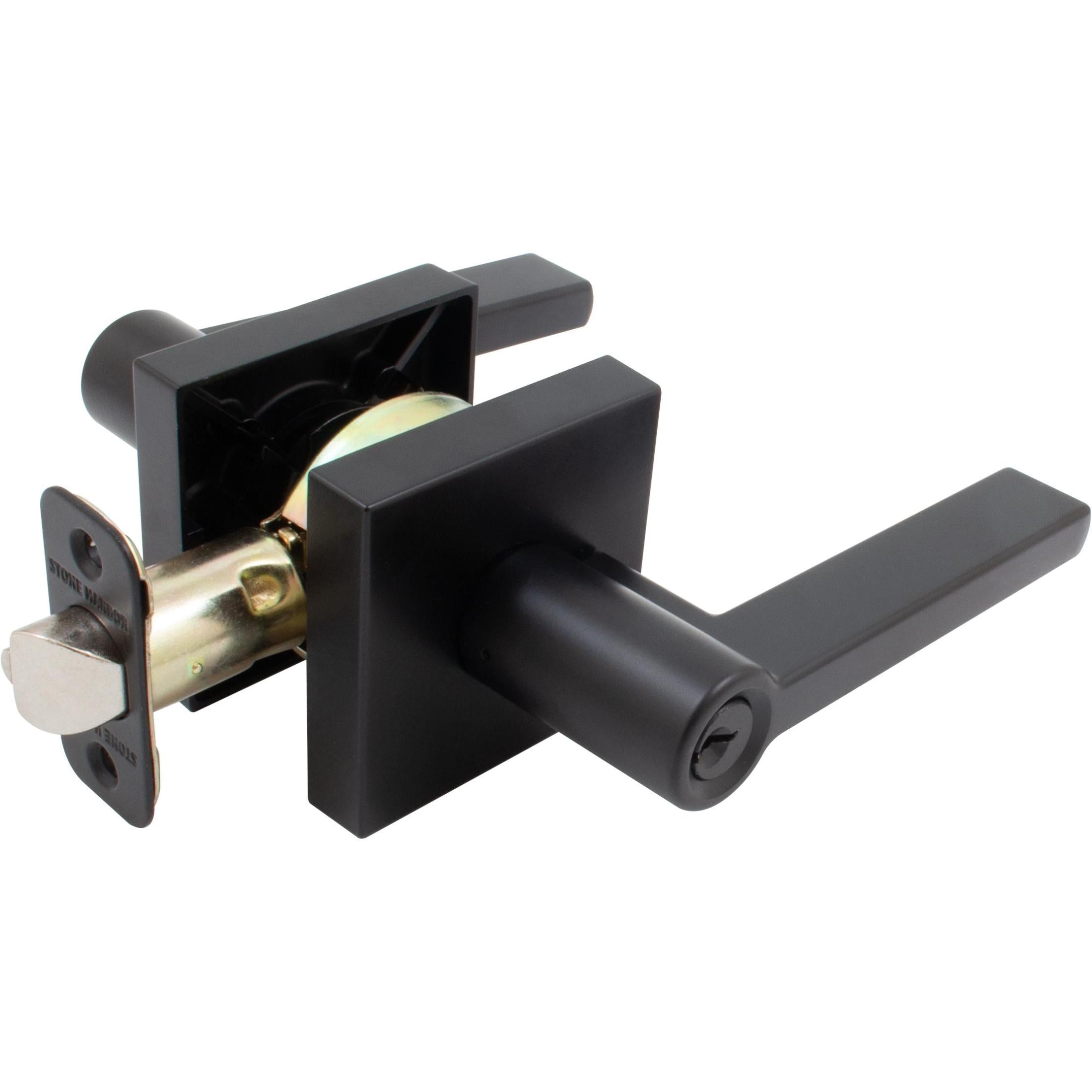 Vienna Door Lever with Square Rosette, Entry Function