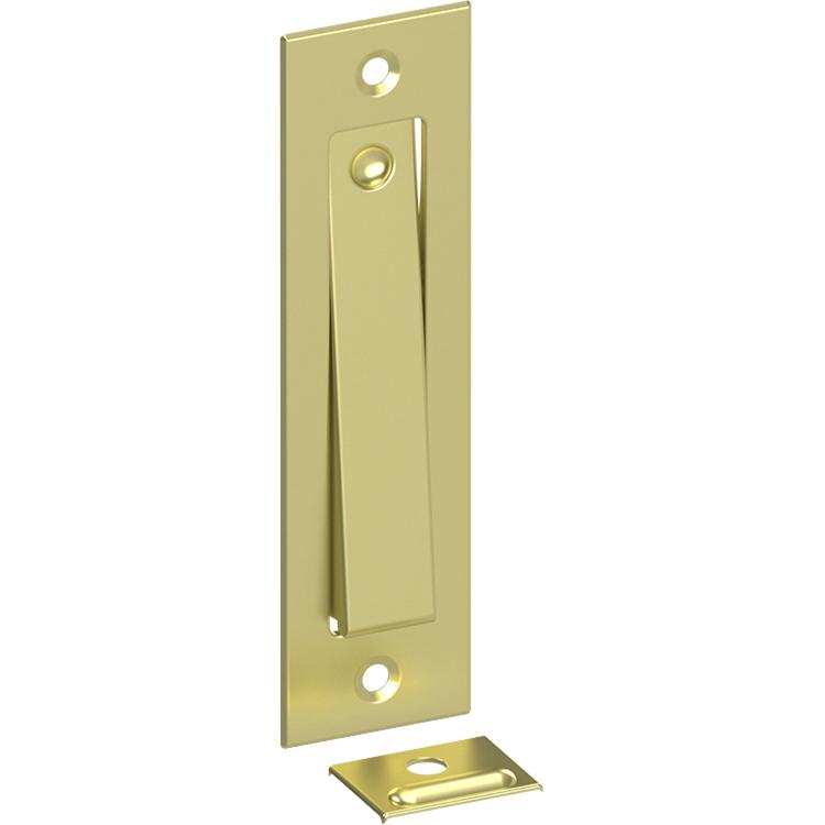 PDB50U3 4-5/8" Pocket Door Jamb Bolt - Polished Brass