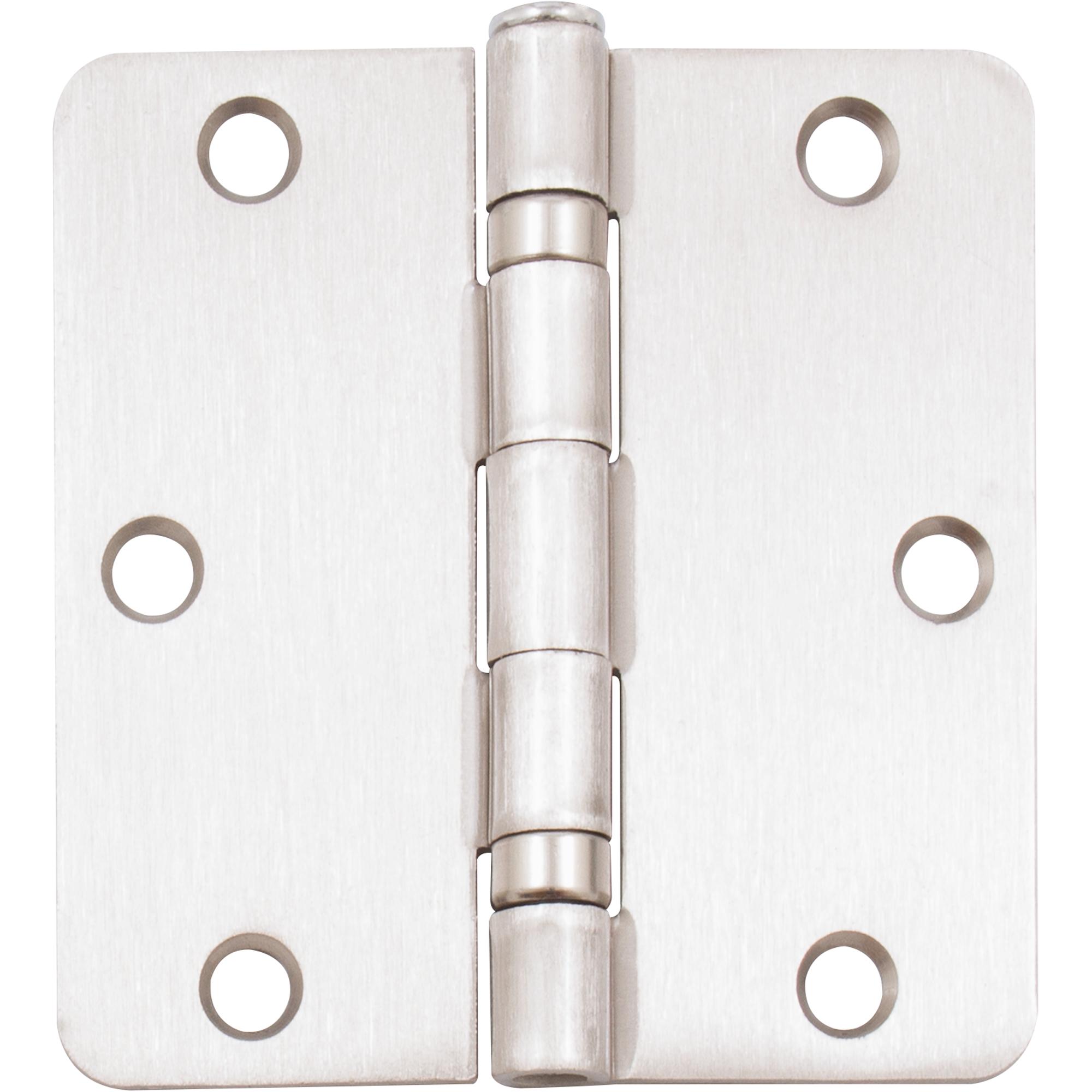 Stone Harbor Hardware Ball Bearing Hinge, 3-1/2 Inches, 1/4" Radius Corner, Bulk Pack (100 Each), Satin Nickel
