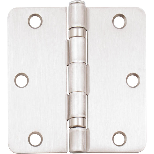 Stone Harbor Hardware Ball Bearing Hinge, 3-1/2 Inches, 1/4" Radius Corner, Bulk Pack (100 Each), Satin Nickel