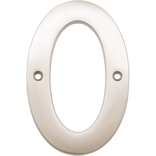 Stone Harbor Hardware Heavy-Duty House Numbers, #0, 4 Inches, Satin Nickel