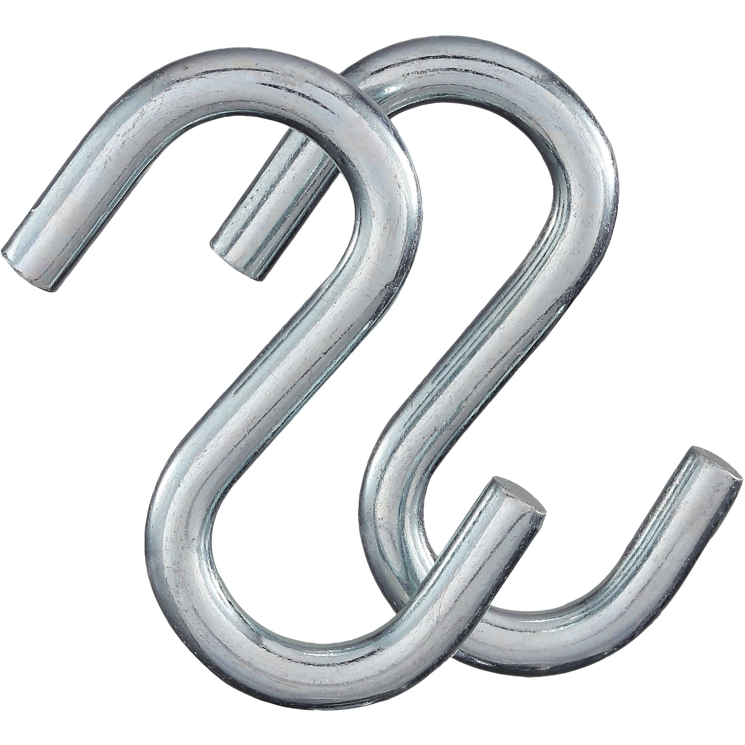 V2076 #120, 5/16" Open S Hook 2/pk - Zinc Plated