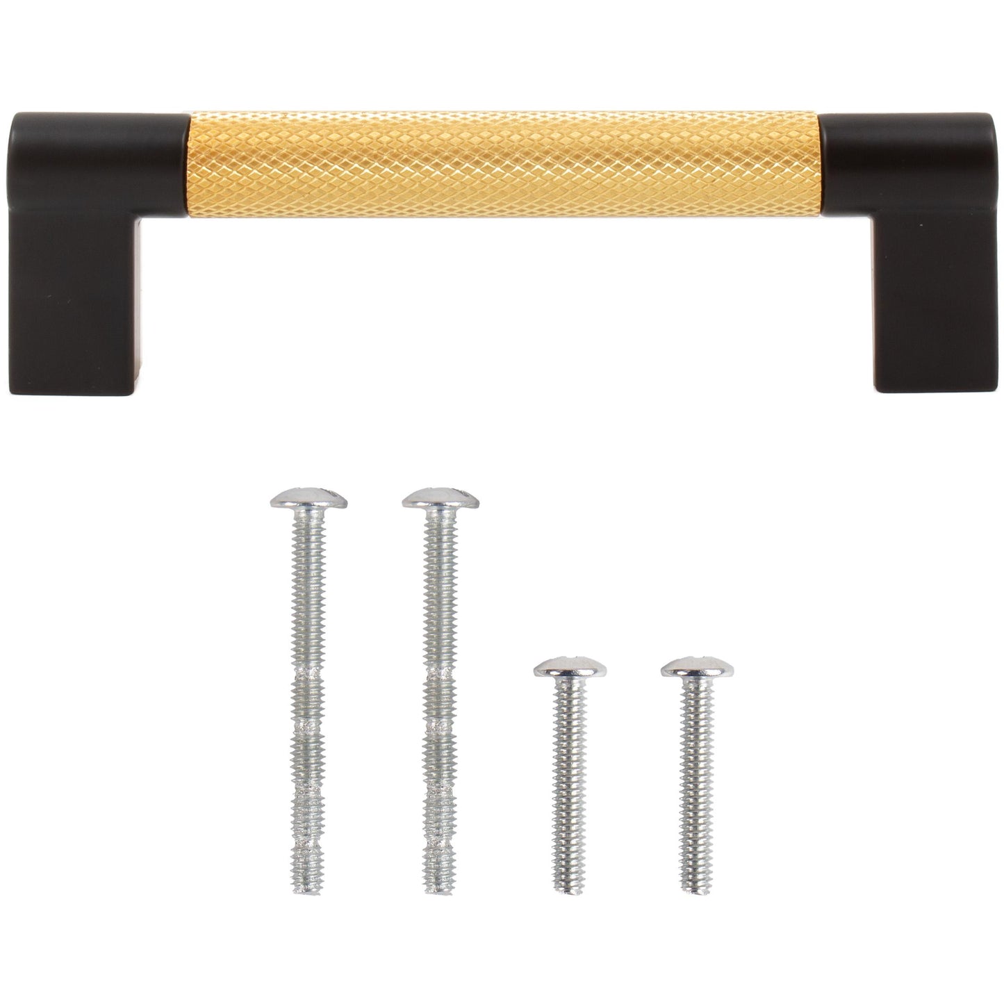 Stone Harbor Hardware Urban Cabinet Pull, 96 Millimeters, Satin Brass with Matte Black Ends
