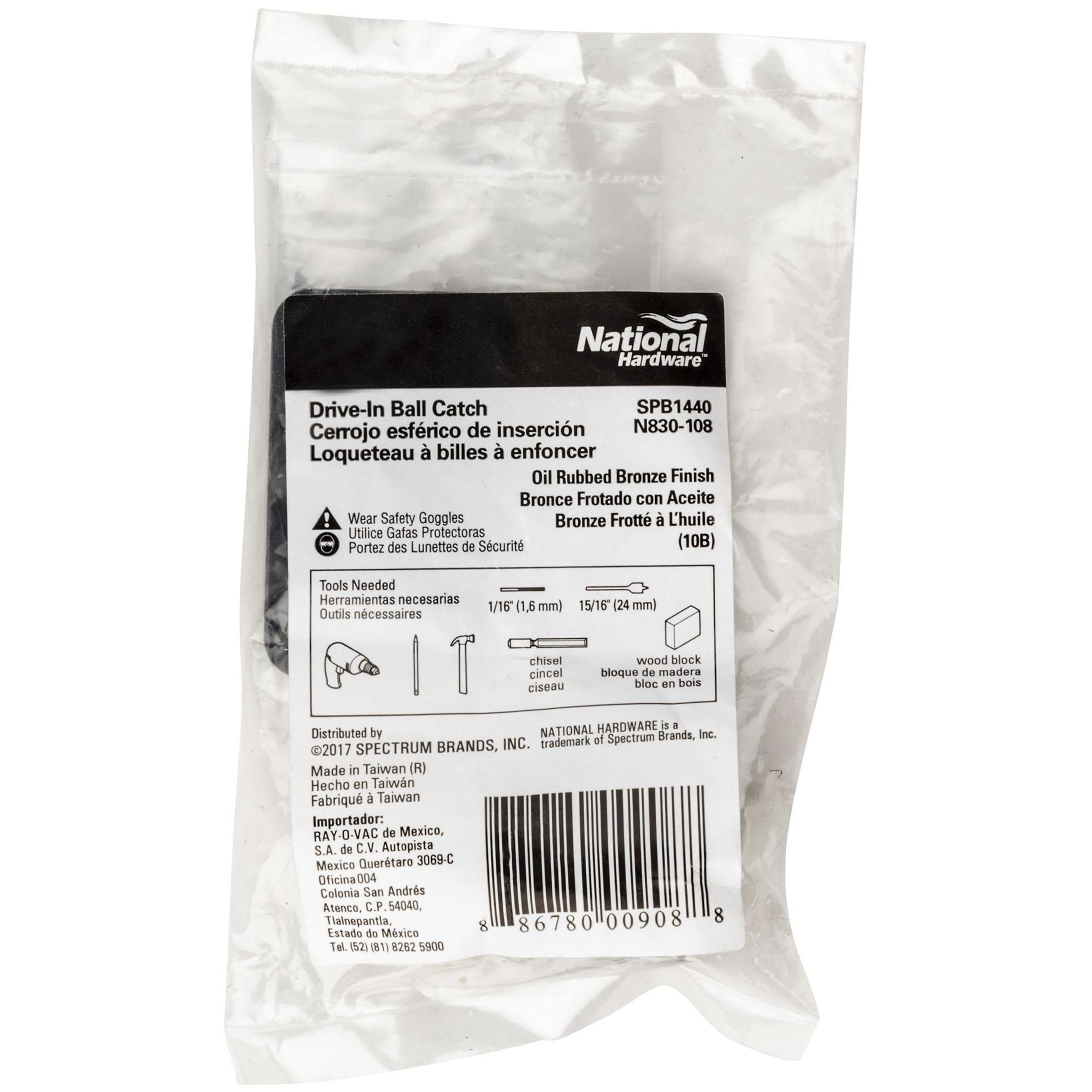 National Hardware - N830-108 SPB1440 Drive-In Ball Catch in Oil Rubbed Bronze