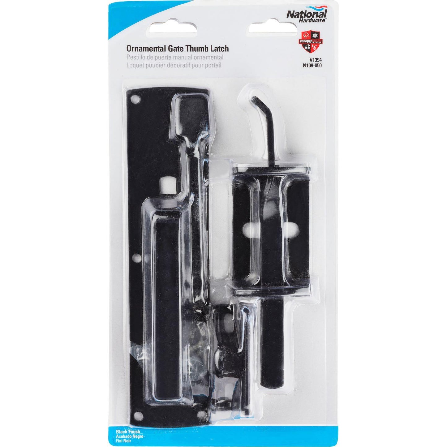 National Hardware - V1394 Gate Thumb Latch Black