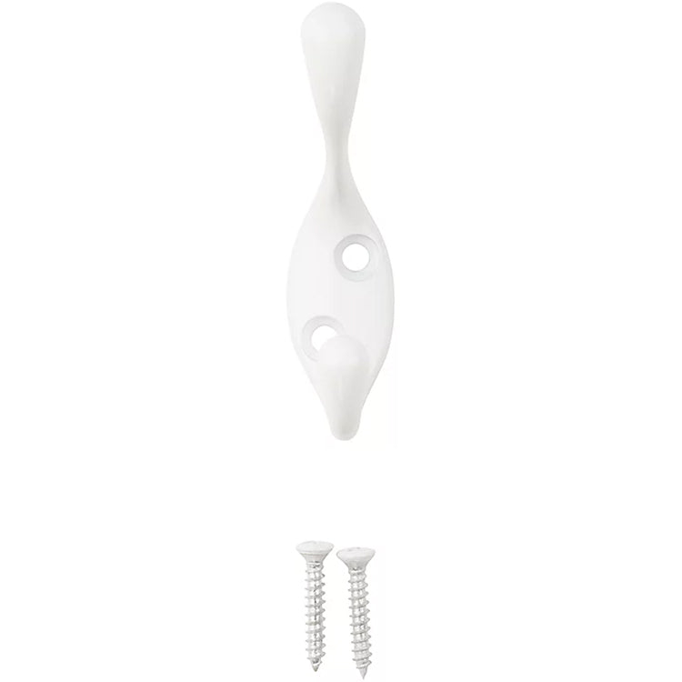 V166 Heavy Duty Coat / Hat Hook - White