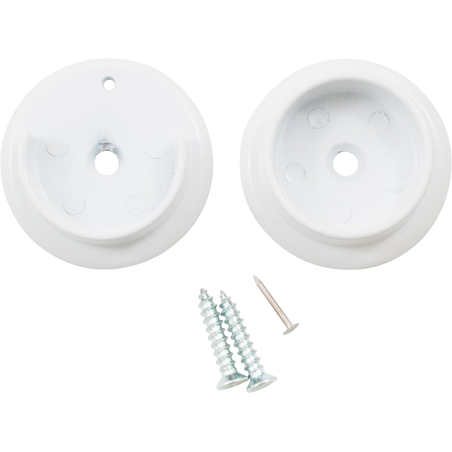 Stone Harbor Hardware Heavy-Duty Metal Pole Sockets, Fits Poles up to 1-3/8" Diameter, White