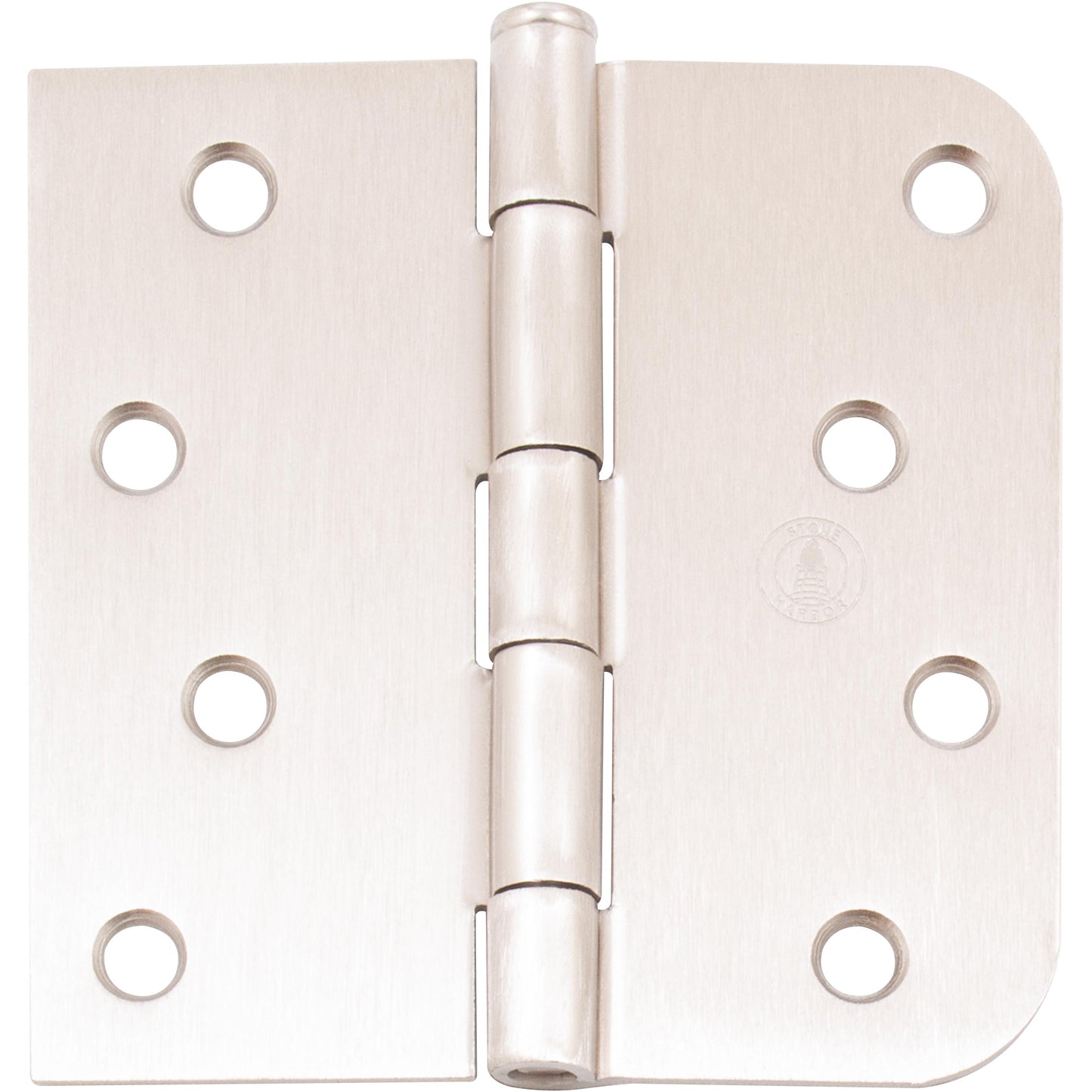 Stone Harbor Hardware Standard Hinge, 4 Inches, 5/8" Radius Corner, 2-Pack, Satin Nickel