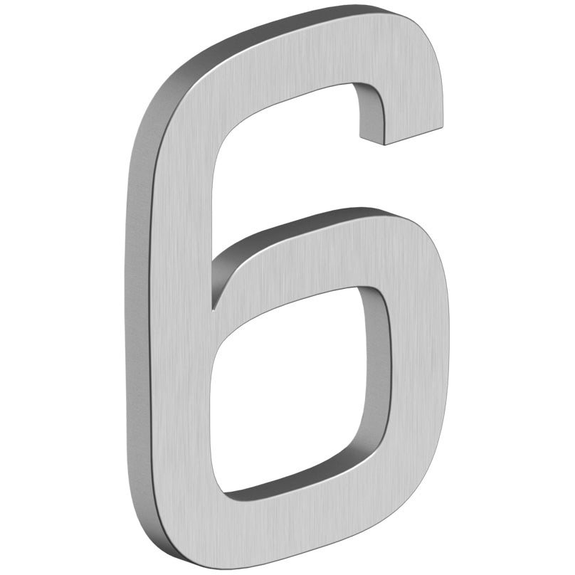 House Number 6 with Risers (E Series) - Stainless Steel