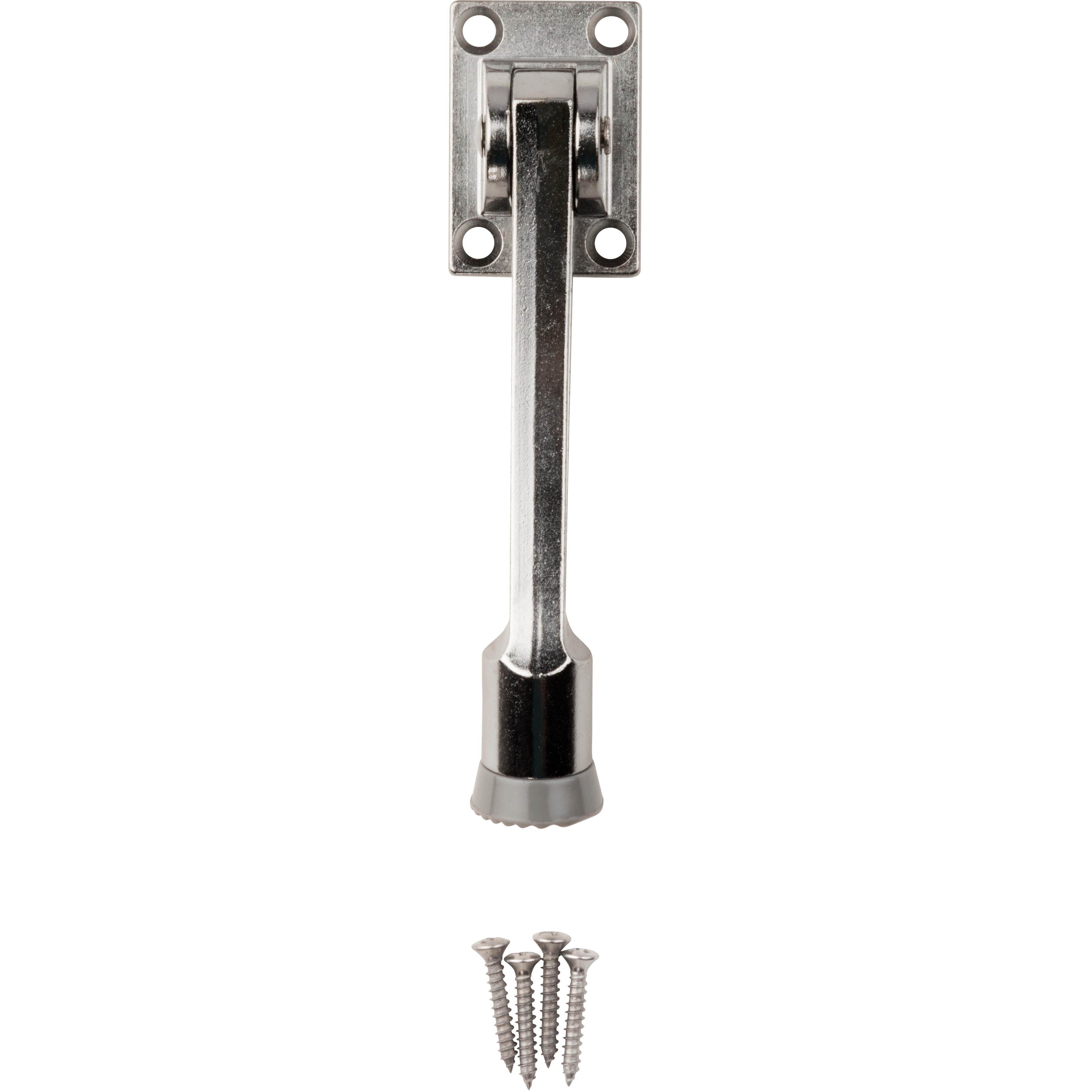 V239 5" Kick Down Door Stop - Satin Chrome