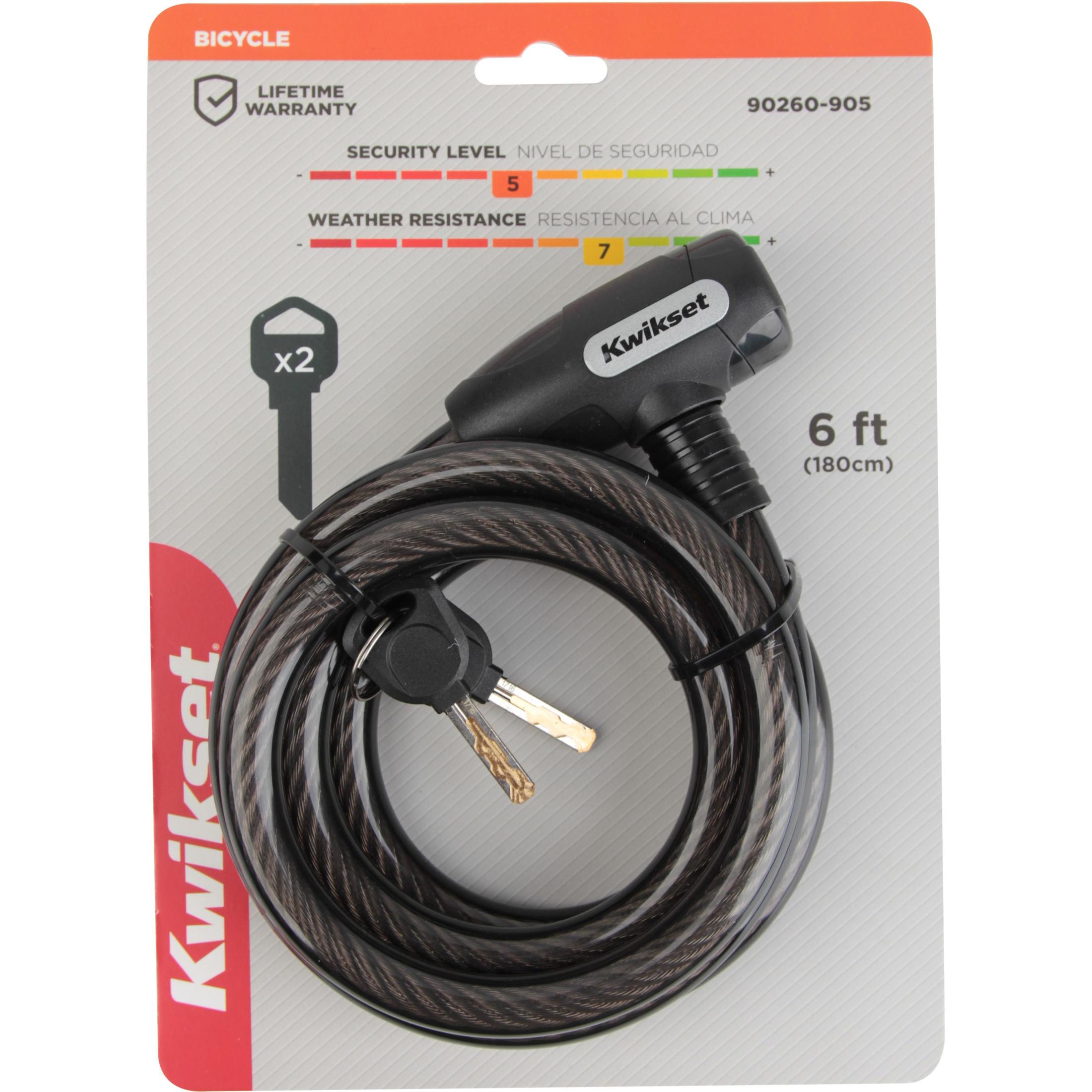 Kwikset 6' x 5/8" Keyed Bicycle Cable Lock