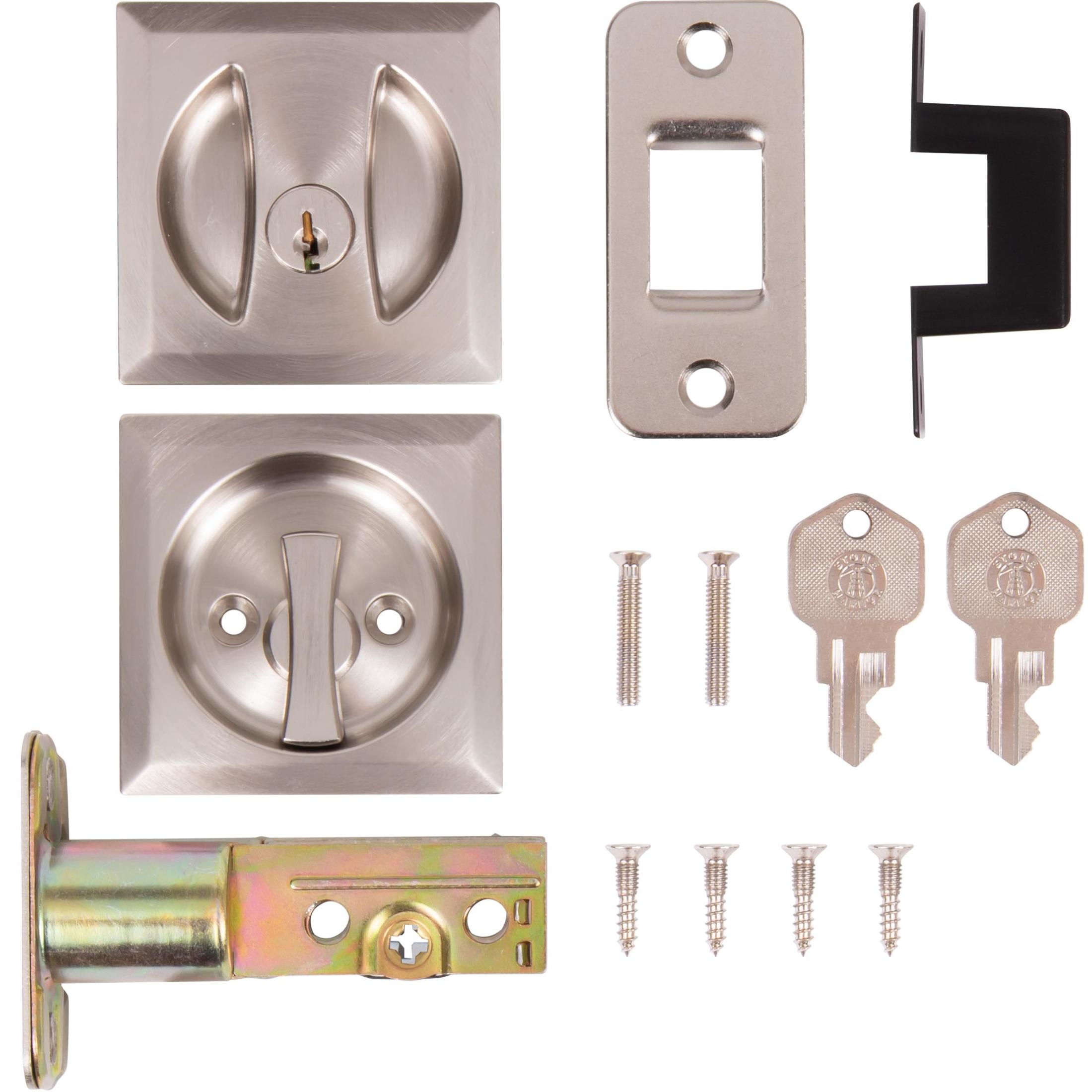 Contemporary Square Pocket Door Lock Entry
