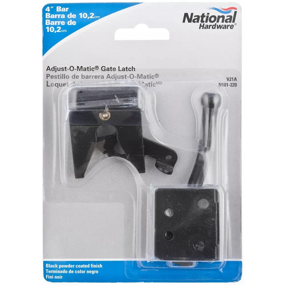 National Hardware -N101-220 V21A 4" Adjust-O-Matic Gate Latch in Black