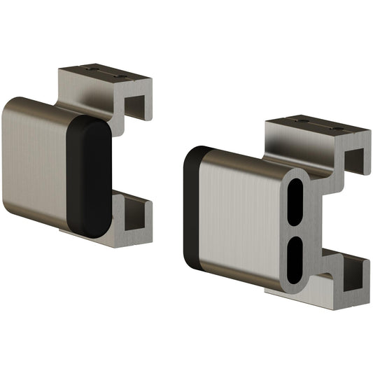 Stone Harbor Hardware Flat Track Stop Set for Sliding Doors, Satin Nickel