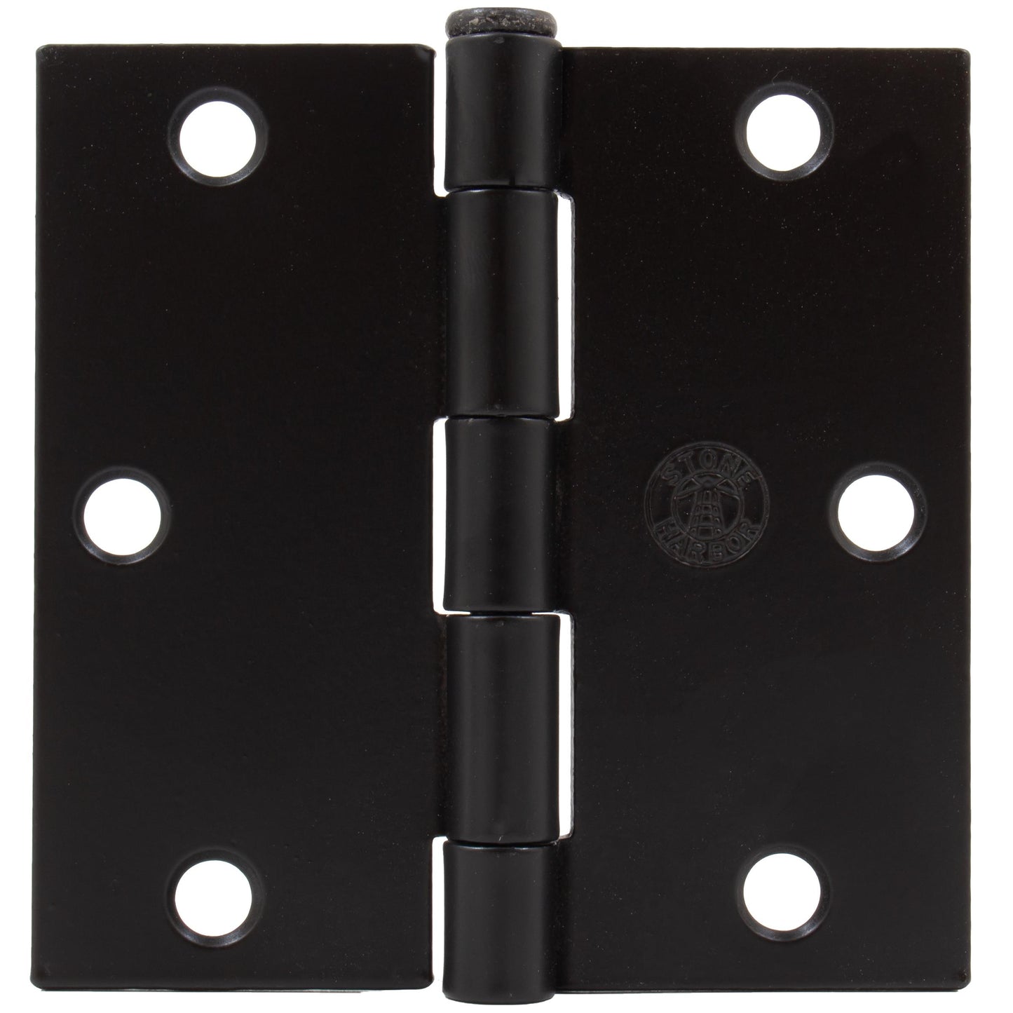 Stone Harbor Hardware 3-1/2" Door Hinges, Square Corner, Matte Black, 3-Pack