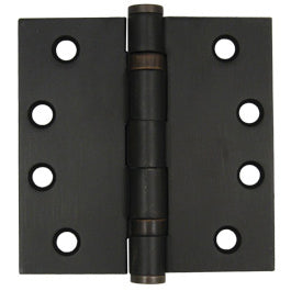 Stone Harbor Hardware Commercial Grade Ball Bearing Hinge, 4 Inches, Square Corner, .129 Gauge, Oil-Rubbed Bronze