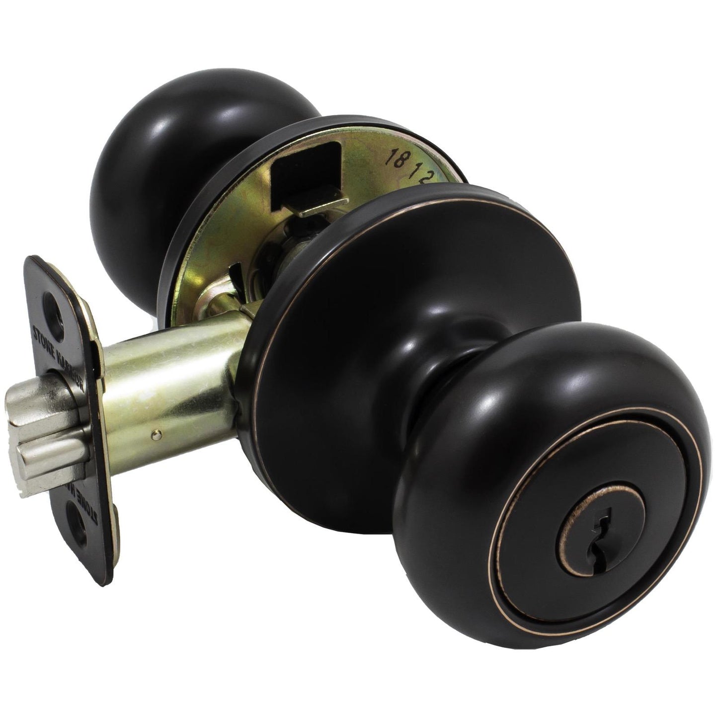 Stone Harbor Hardware Highland Door Knob, Entry Latch, KW Keyway, Vintage Bronze