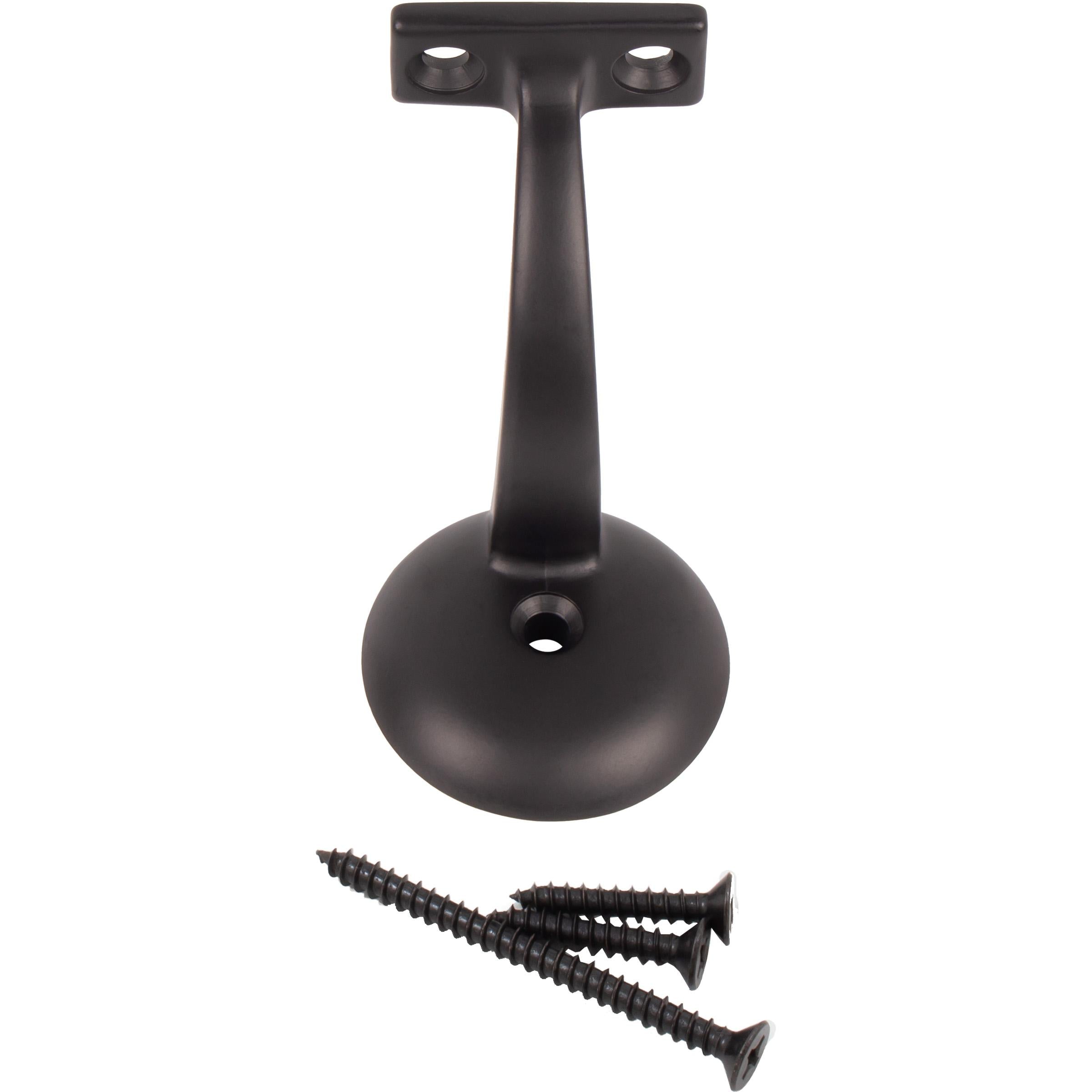 Stone Harbor Hardware Heavy-Duty Extended Handrail Bracket, Matte Black