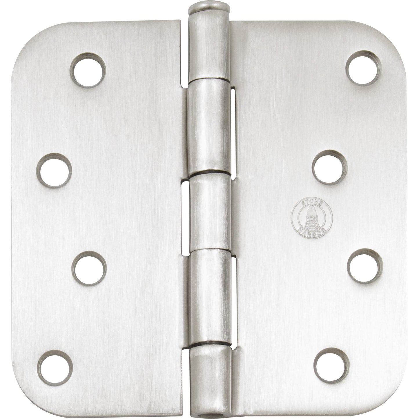 Stone Harbor Hardware 4" Door Hinges, 5/8" Radius Corner, Satin Nickel, 3-Pack