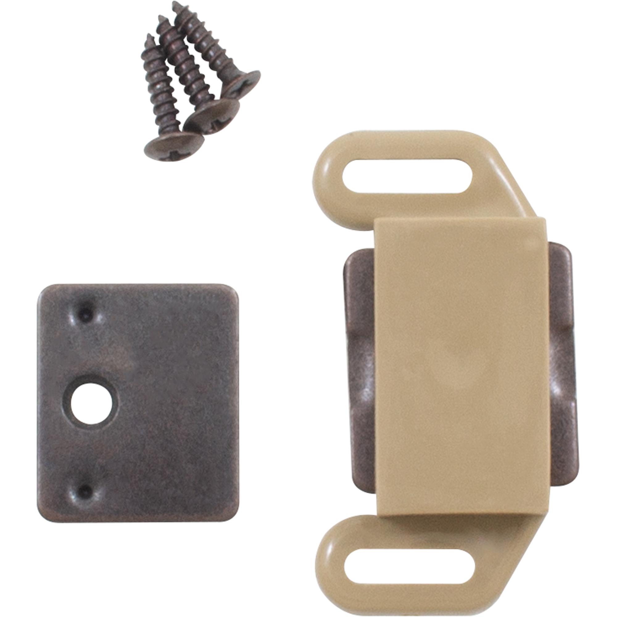 Stone Harbor Hardware Magnetic Catch, Single Magnet, Brown Plastic
