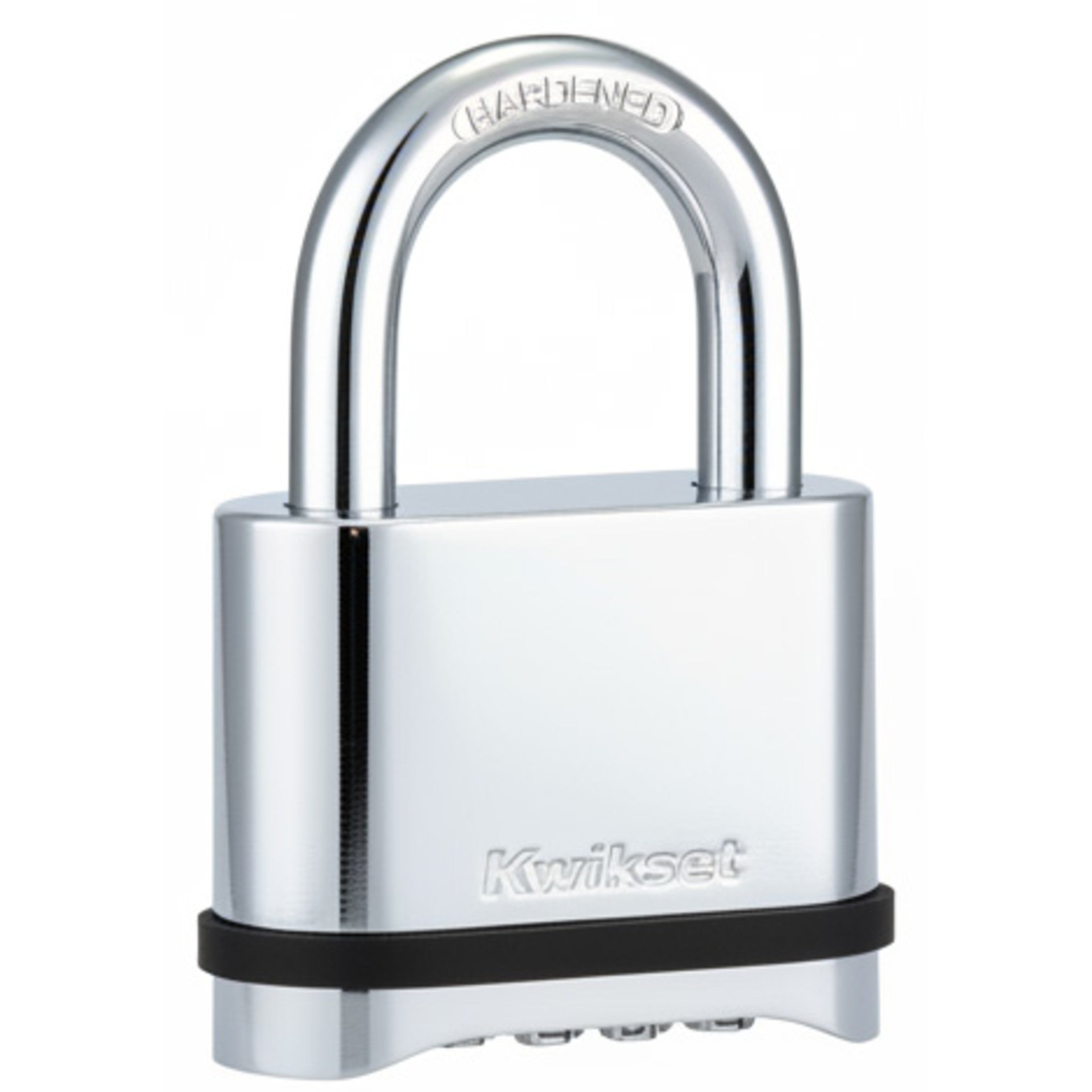 Kwikset 2" Zinc Combination Padlock with 1" Shackle, Chrome